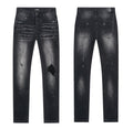 Jean noir slim fit délavé homme